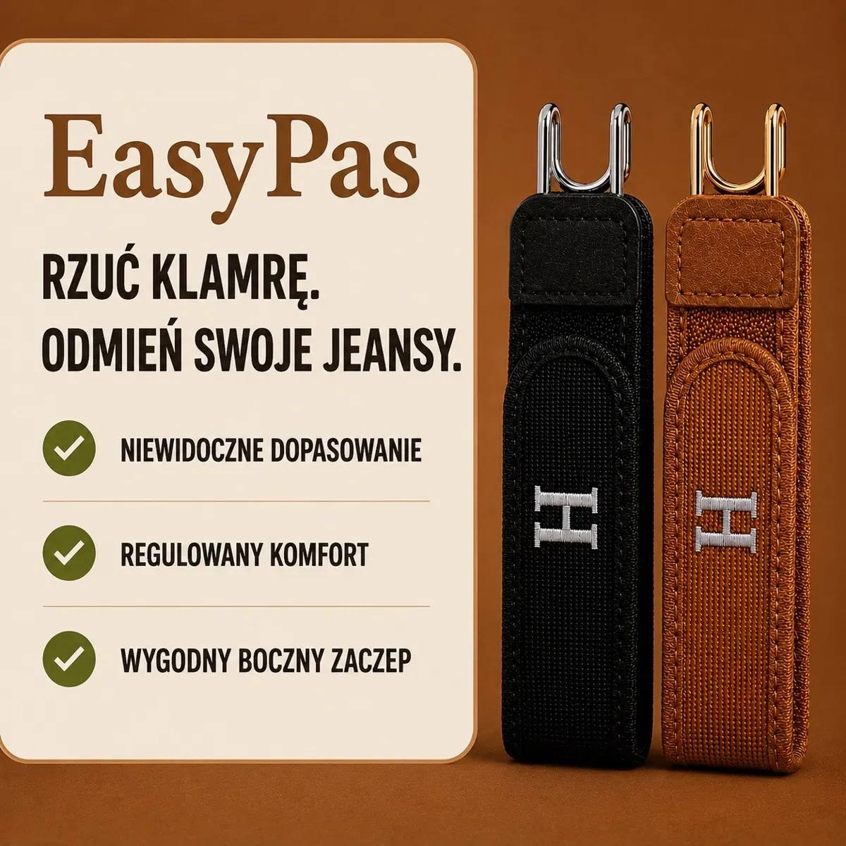 EasyPas pasek bez klamry